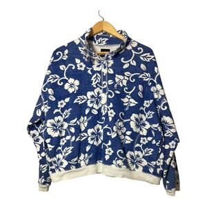 Out from Under Urban Outfitters Hawaiian Sweatshirt Oversized Size Small Blue